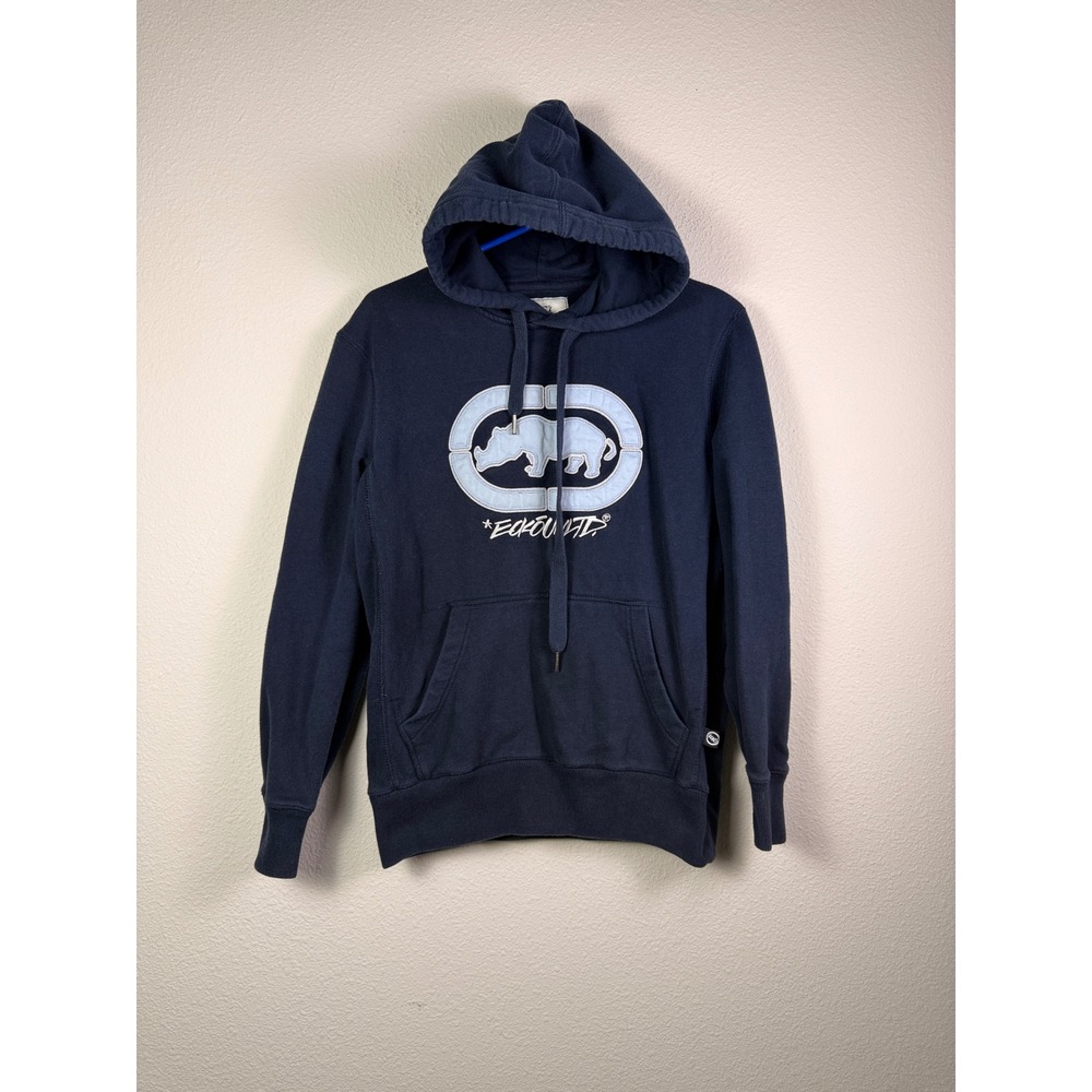 ECKO UNLTD Rhino Logo‎ Hoodie Navy XS Embroidered Streetwear Y2K